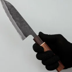 Shiro Kamo Aogami Super Kurouchi Walnut Ring Santoku 16.5 cm