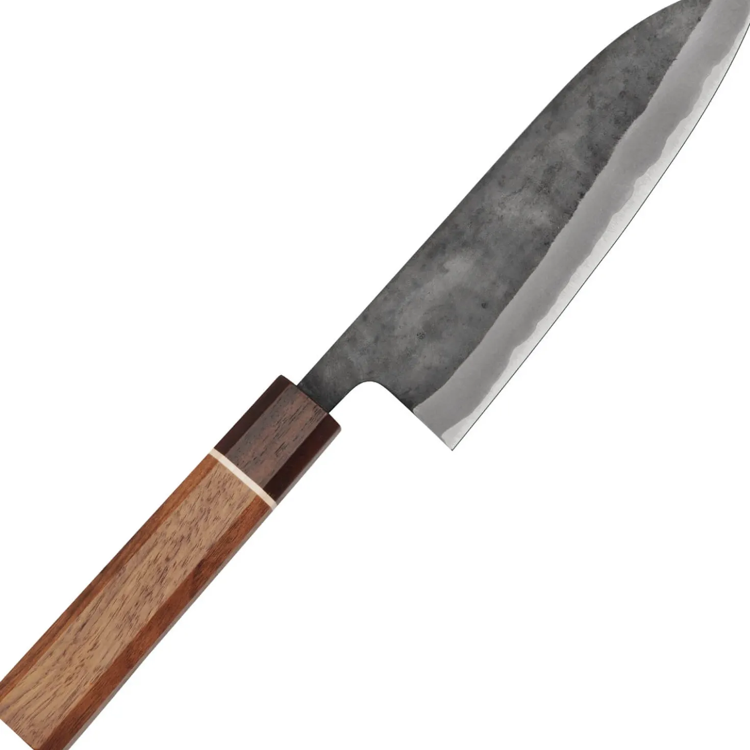 Shiro Kamo Aogami Super Kurouchi Walnut Ring Santoku 16.5 cm