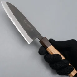 Shiro Kamo Aogami Super Kurouchi Santoku 16.5 cm