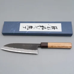Shiro Kamo Aogami Super Kurouchi Santoku 16.5 cm