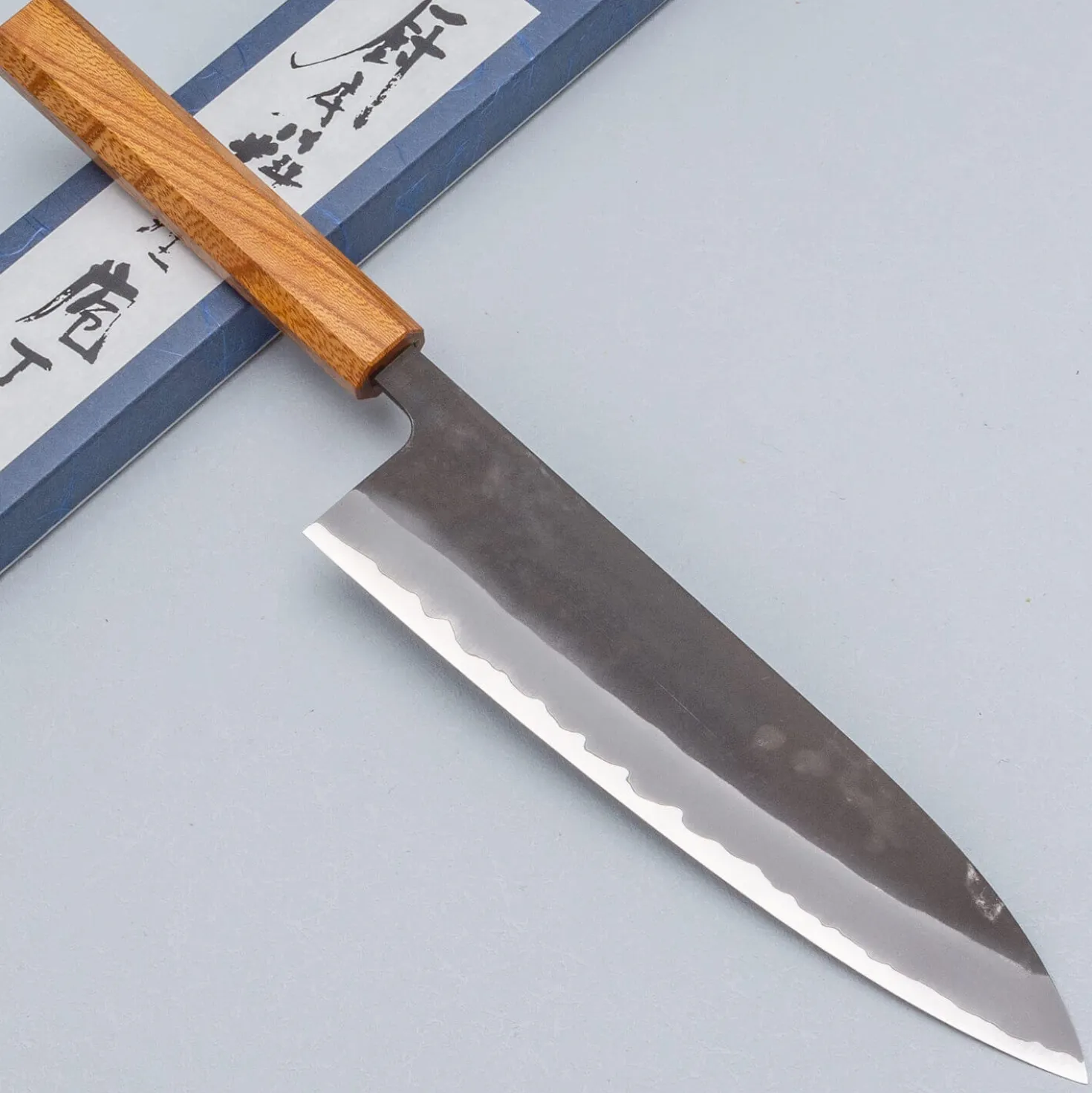 Shiro Kamo Aogami Super Kurouchi Zelkova Gyuto 21 cm