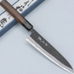 Shiro Kamo Aogami Super Walnut Petty 15 cm