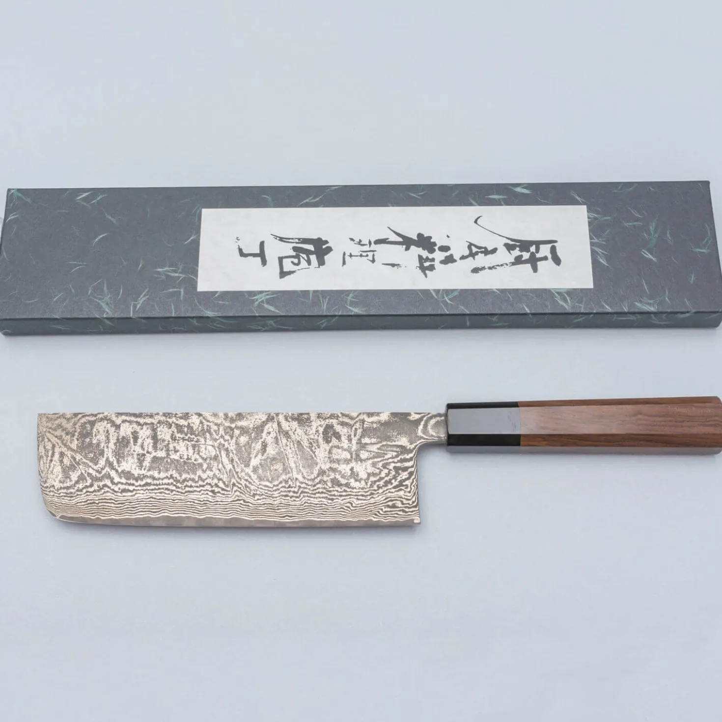 Shiro Kamo SG2 Damast Walnut Nakiri 18 cm
