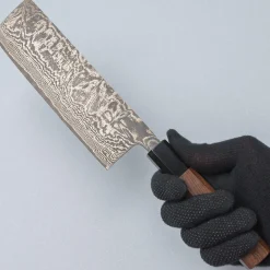 Shiro Kamo SG2 Damast Walnut Nakiri 18 cm
