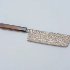 Shiro Kamo SG2 Damast Walnut Nakiri 18 cm