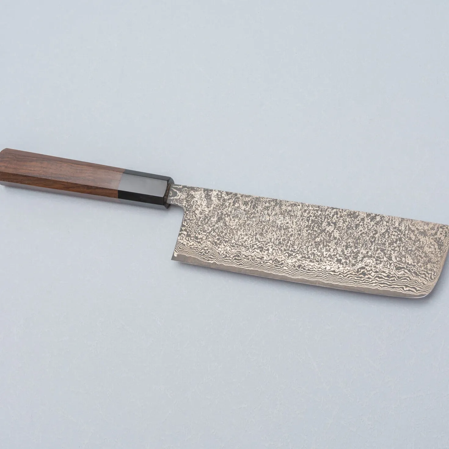 Shiro Kamo SG2 Damast Walnut Nakiri 18 cm