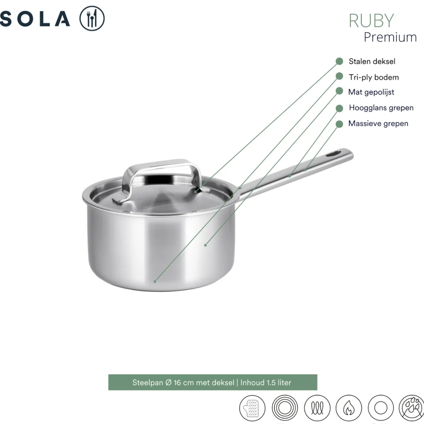 Sola Ruby Pannenset 4-delig