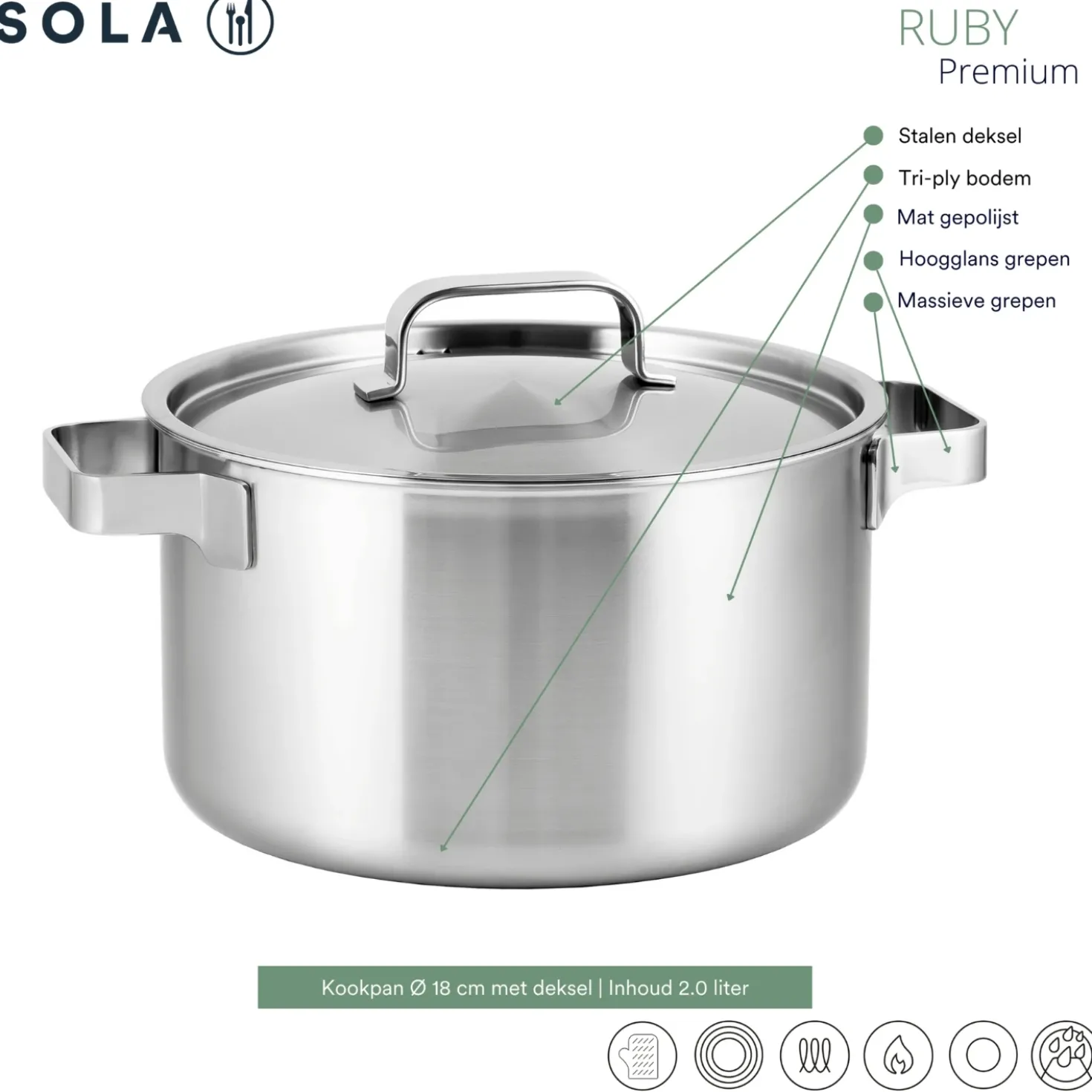 Sola Ruby Pannenset 4-delig