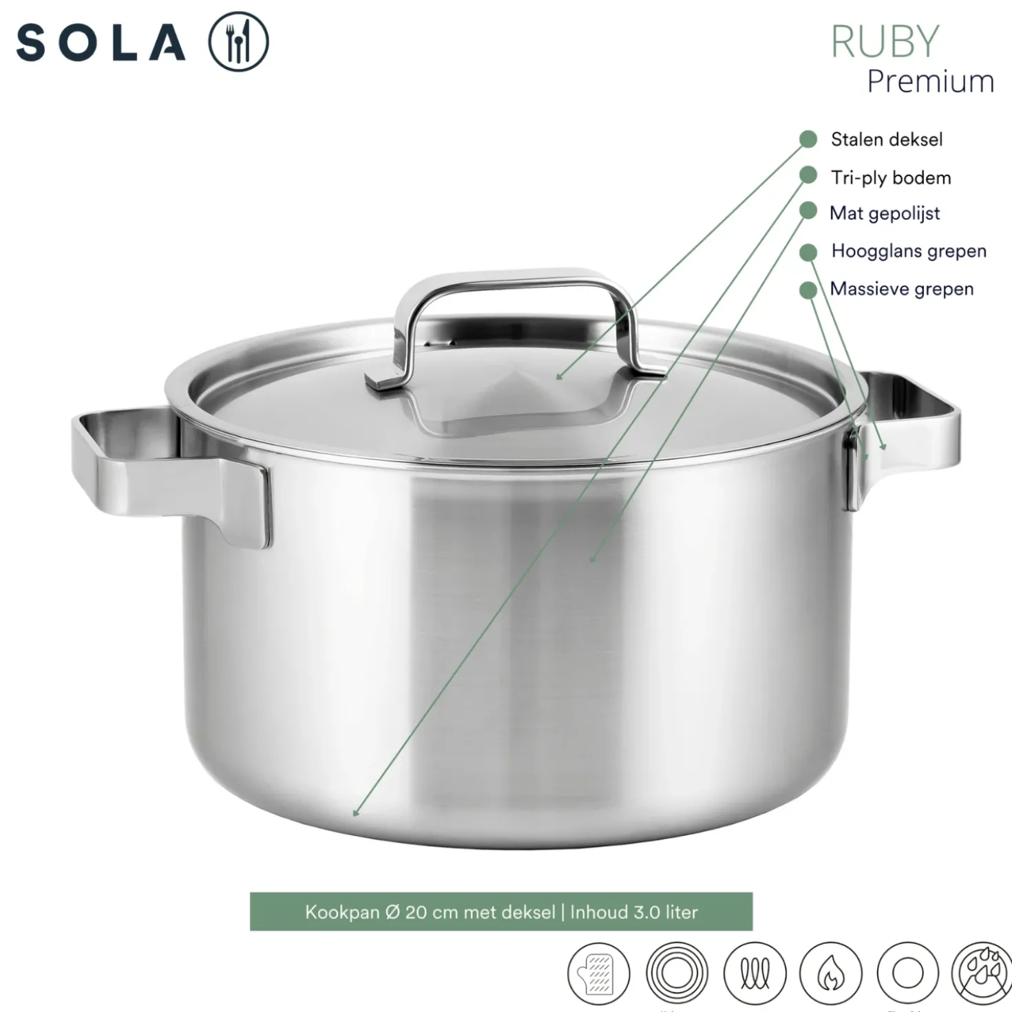 Sola Ruby Pannenset 4-delig