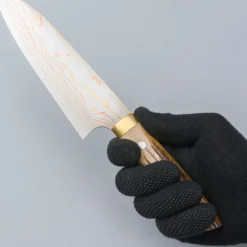 Takeshi Saji Aogami #2 Rainbow Cowhorn Santoku 18 cm