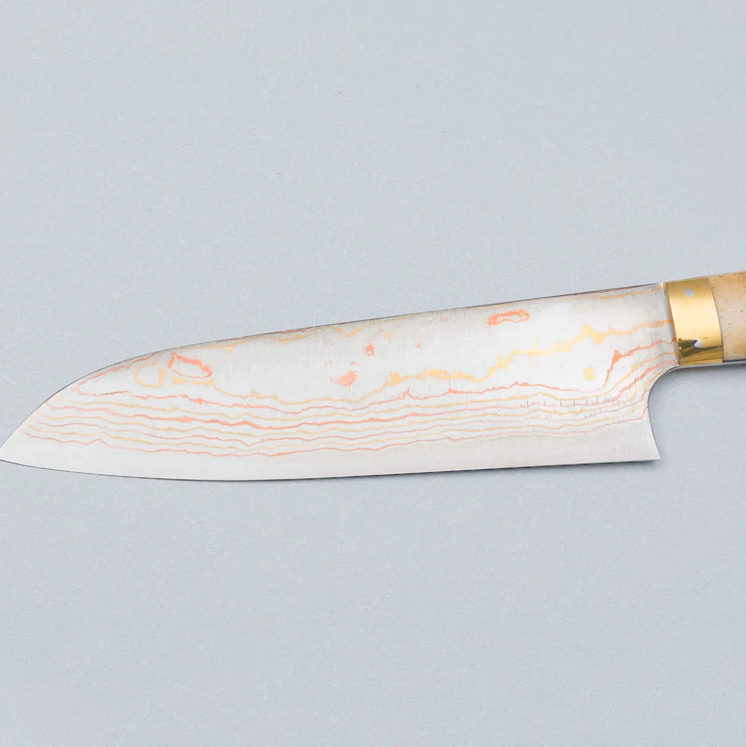 Takeshi Saji Aogami #2 Rainbow Cowhorn Santoku 18 cm