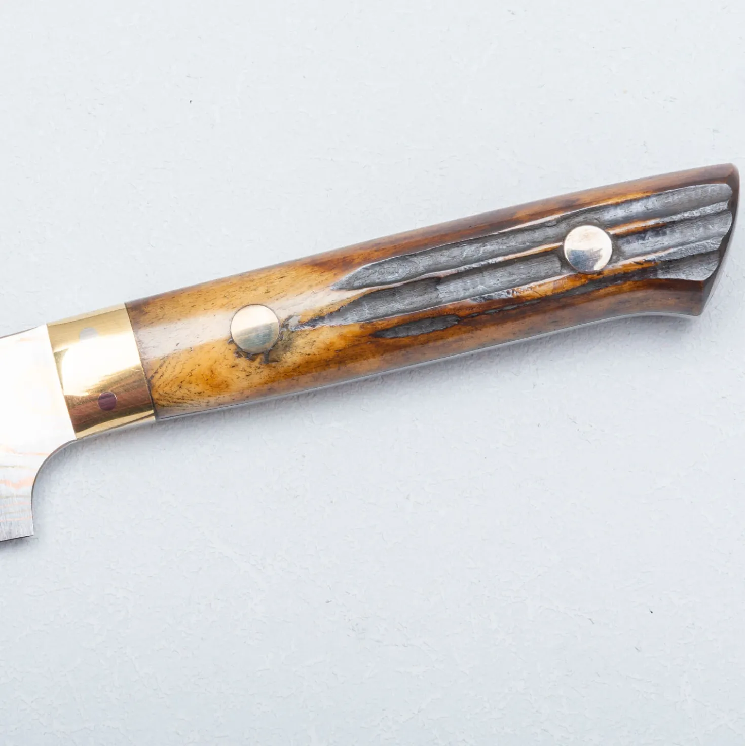 Takeshi Saji Aogami #2 Rainbow Cowhorn Petty 13 cm