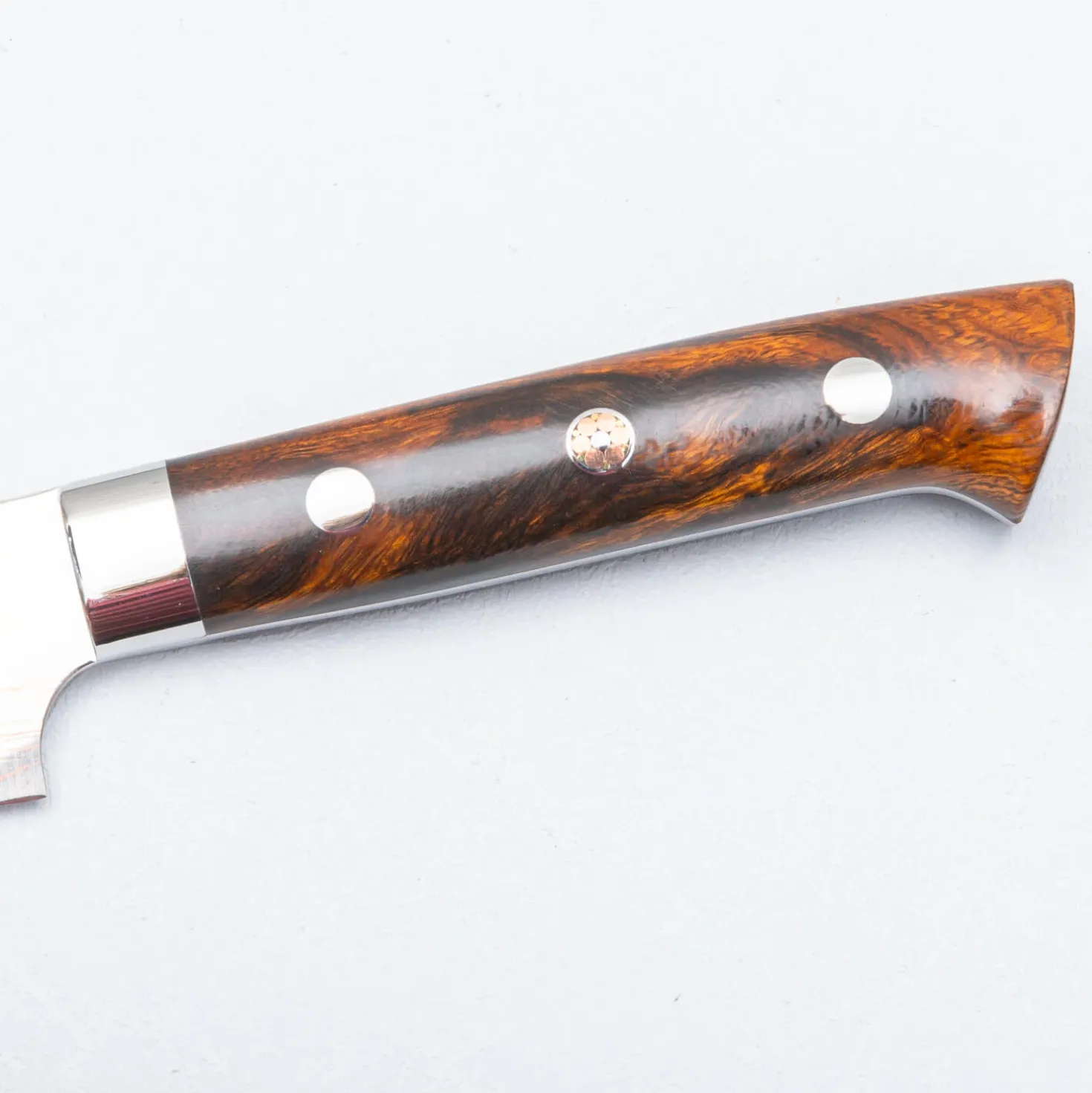 Takeshi Saji Aogami #2 Rainbow Ironwood Petty 13 cm