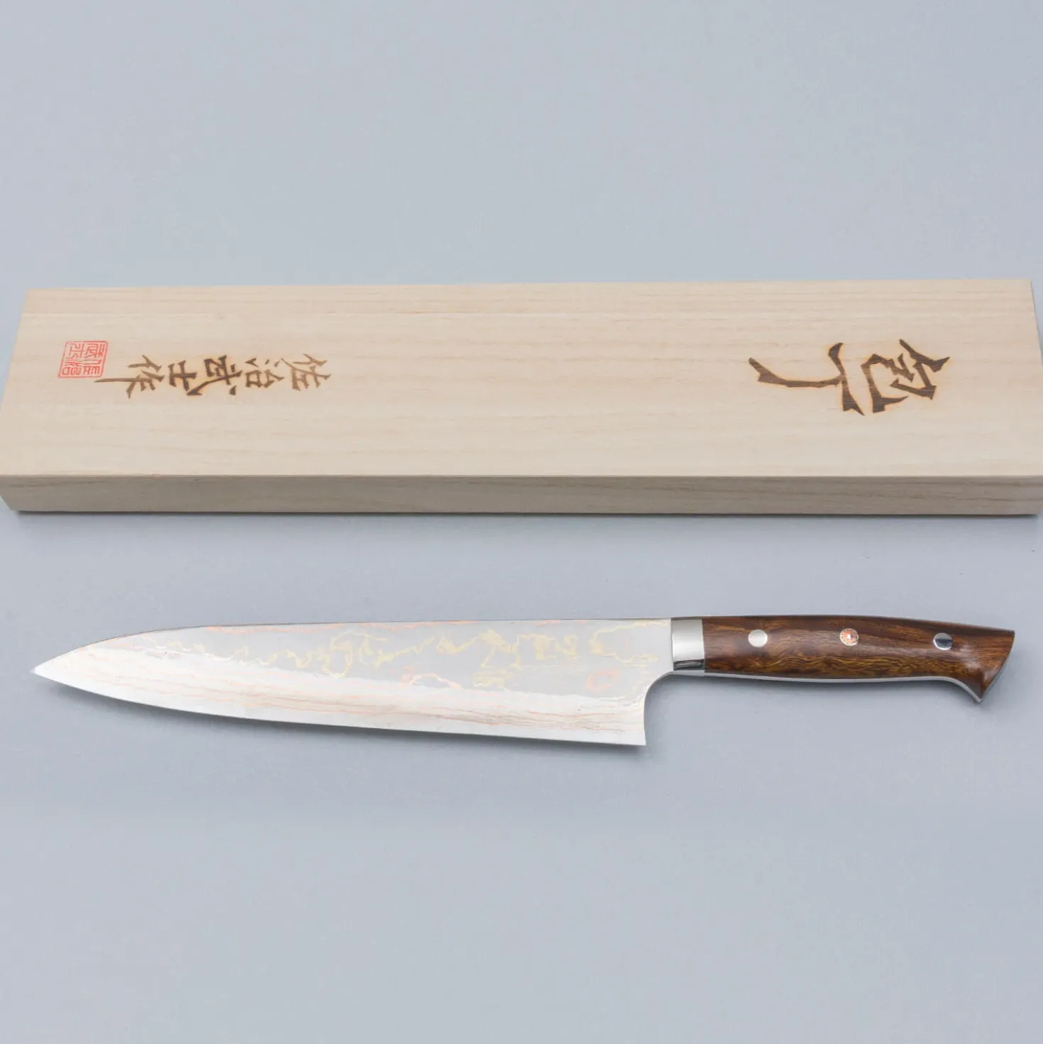 Takeshi Saji Rainbow Aogami Ironwood Gyuto 24 cm