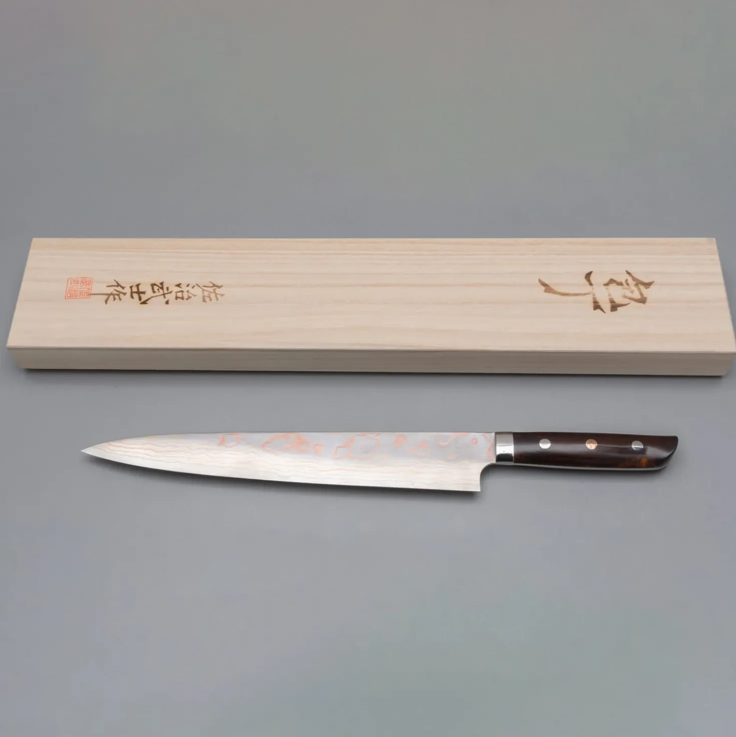 Takeshi Saji Rainbow Aogami Ironwood Sujihiki 27 cm