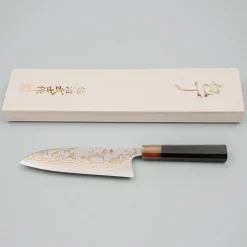 Takeshi Saji Rainbow Aogami Wa Ebony Hoorn Santoku