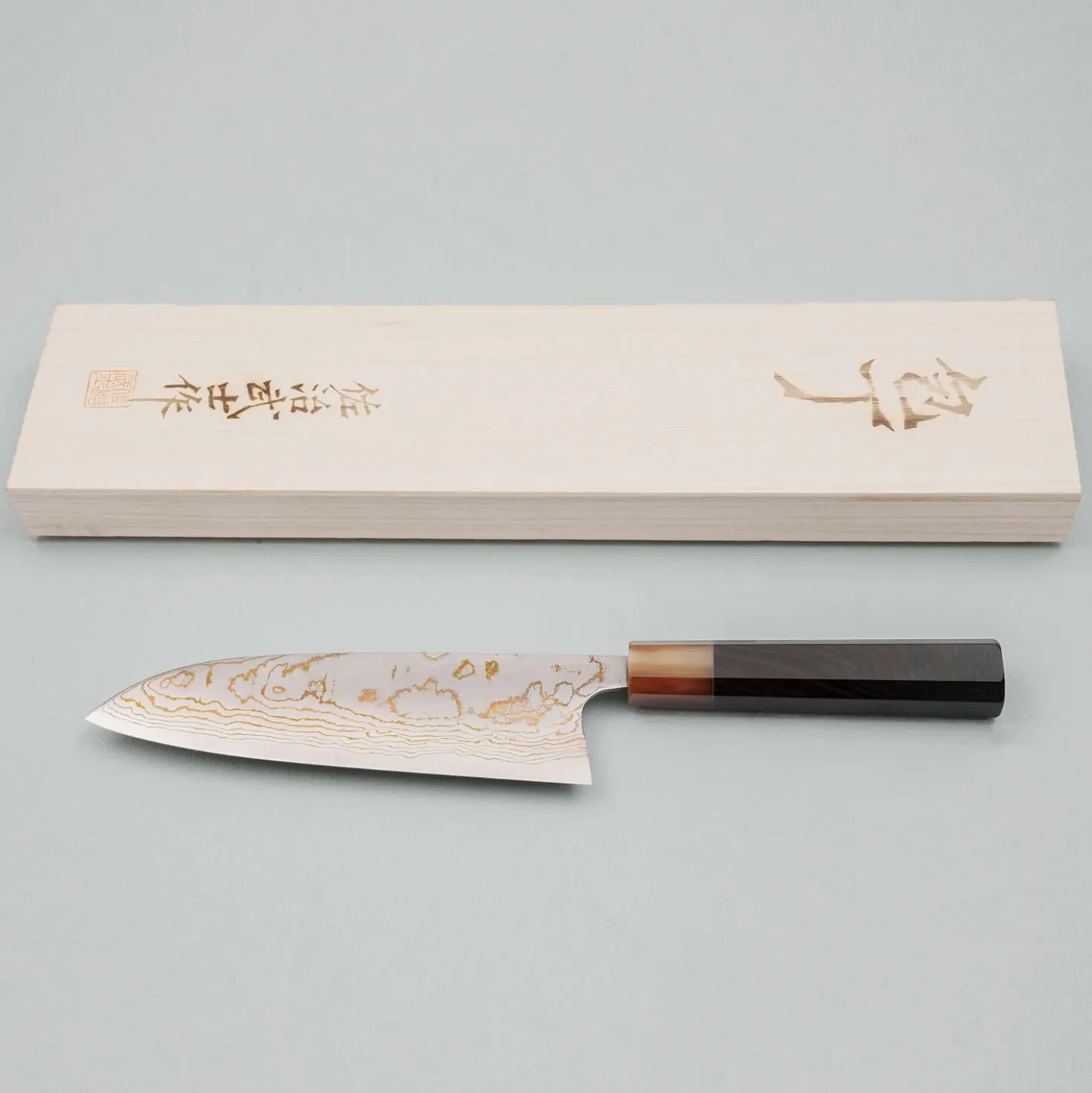 Takeshi Saji Rainbow Aogami Wa Ebony Hoorn Santoku