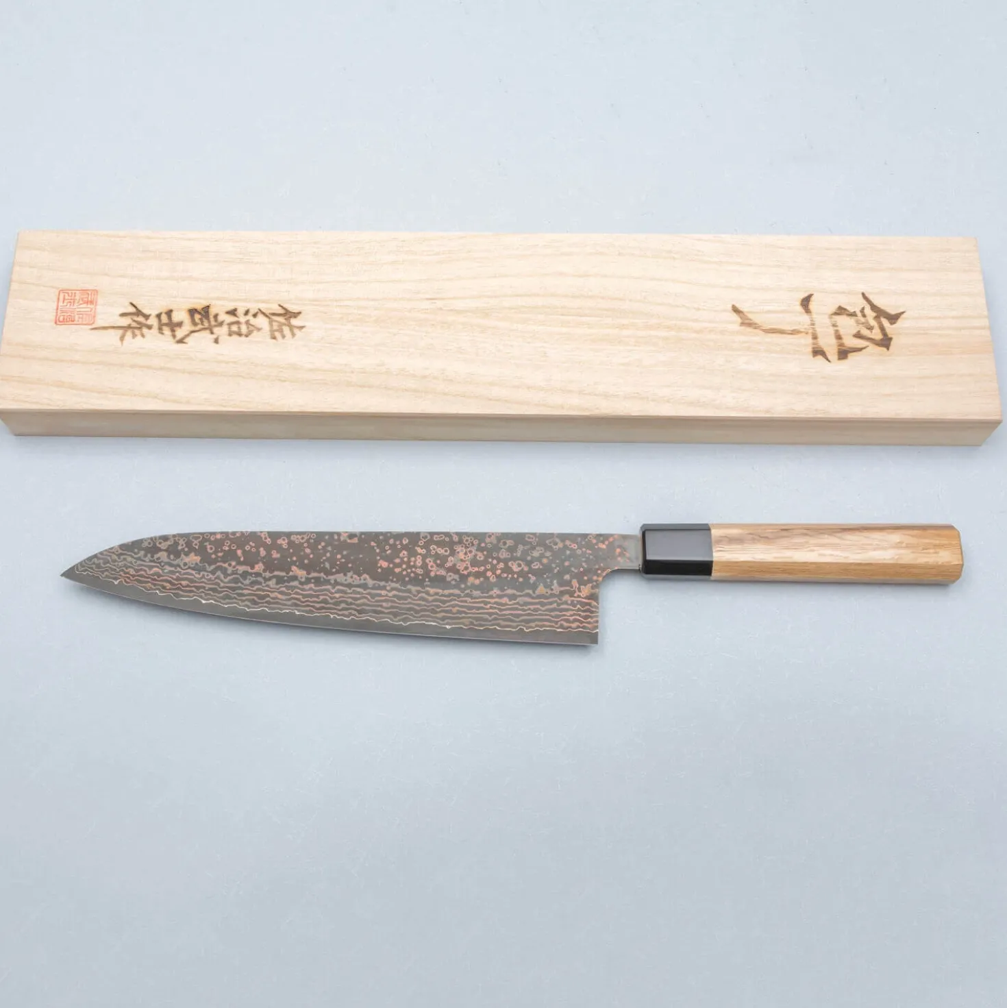 Takeshi Saji Rainbow Nickel VG10 Oak Gyuto 24 cm