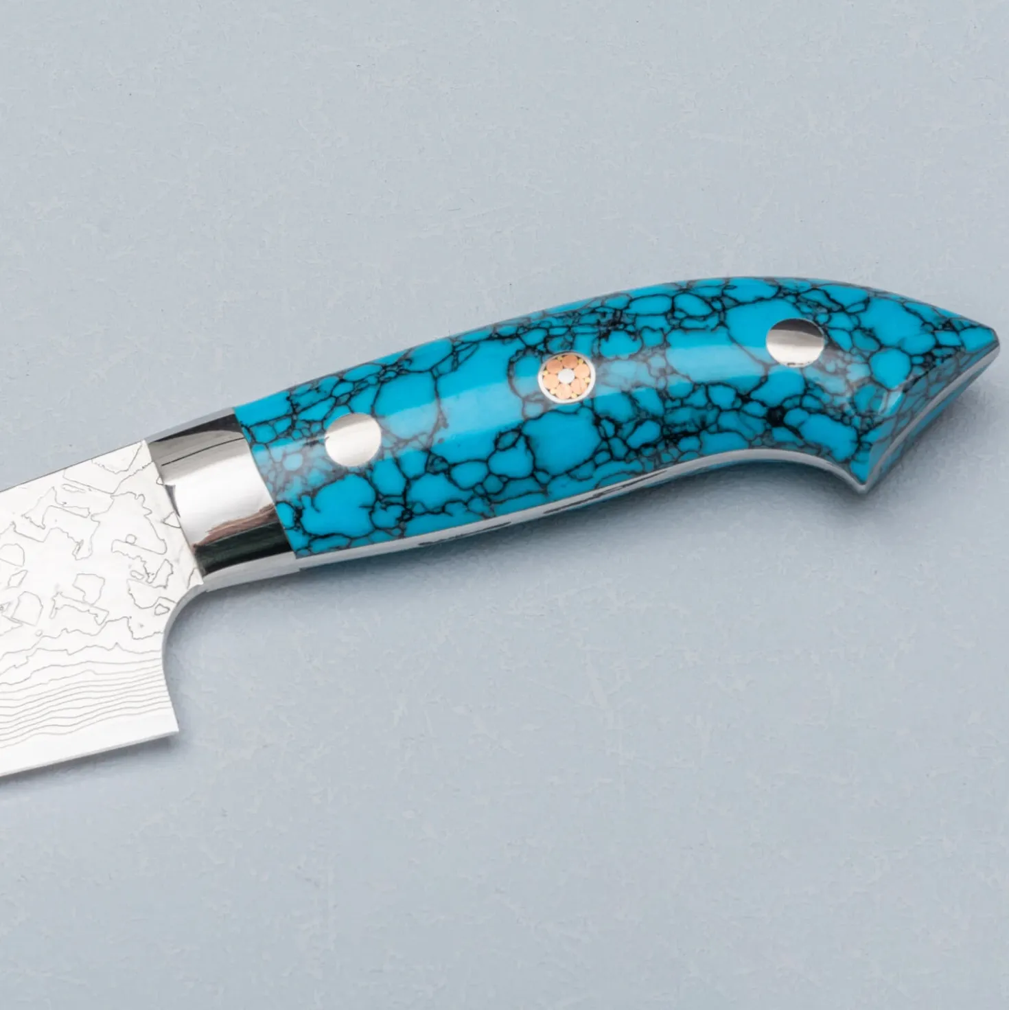 Takeshi Saji R2 Damast Turquiose Petty 13 cm