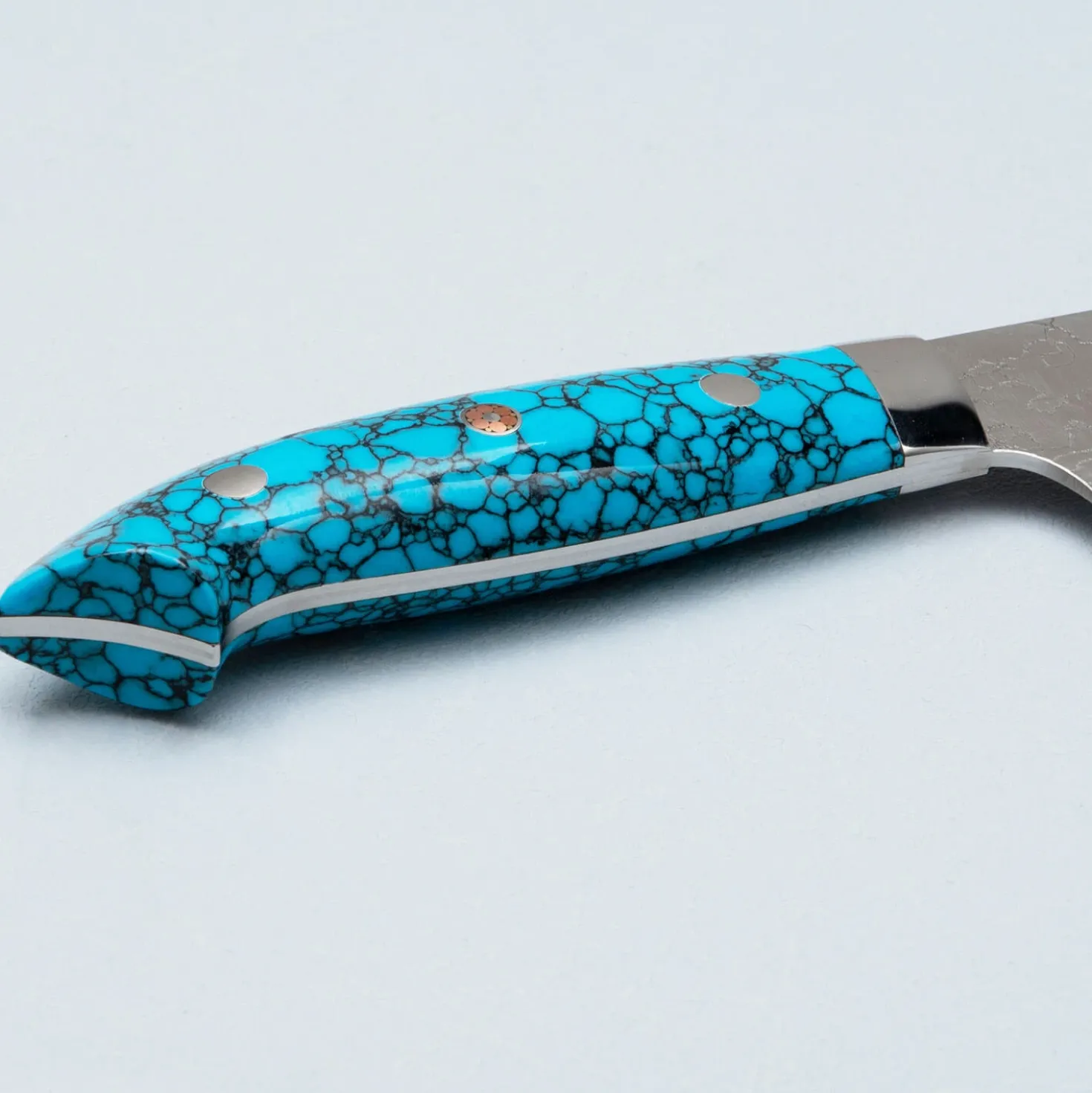 Takeshi Saji R2 Damast Turquiose Gyuto 21 cm