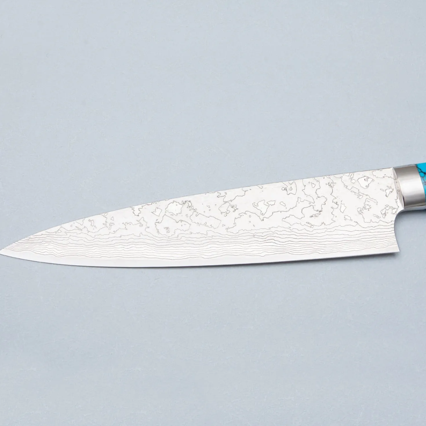 Takeshi Saji R2 Damast Turquiose Gyuto 21 cm