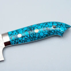 Takeshi Saji R2 Damast Turquiose Gyuto 21 cm