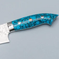 Takeshi Saji R2 Damast Turquiose Petty 15 cm