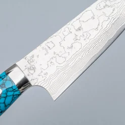 Takeshi Saji R2 Damast Turquiose Petty 15 cm