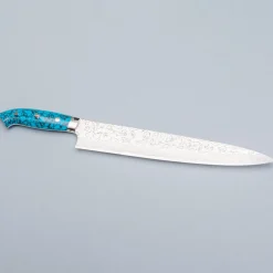 Takeshi Saji R2 Damast Turquiose Sujihiki 27 cm