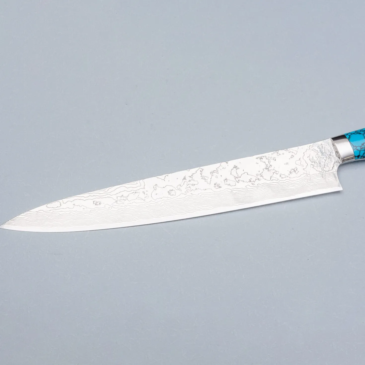 Takeshi Saji R2 Damast Turquiose Sujihiki 27 cm