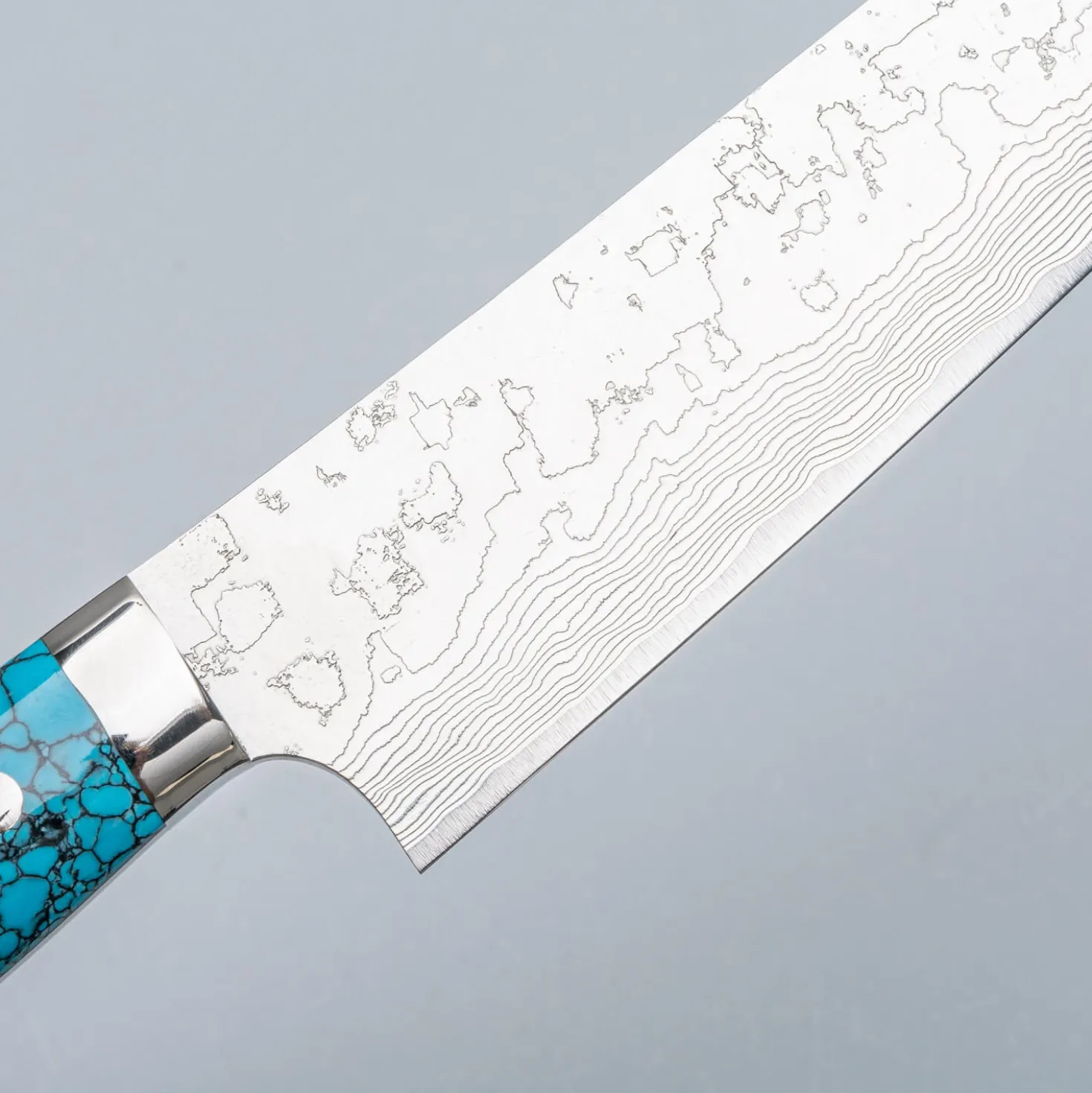 Takeshi Saji R2 Damast Turquiose Sujihiki 24 cm