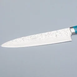 Takeshi Saji R2 Damast Turquiose Sujihiki 24 cm