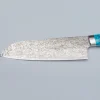 Takeshi Saji R2 Damast Turquiose Santoku 18 cm