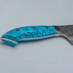 Takeshi Saji R2 Damast Turquiose Santoku 18 cm