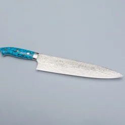 Takeshi Saji R2 Damast Turquiose Gyuto 24 cm
