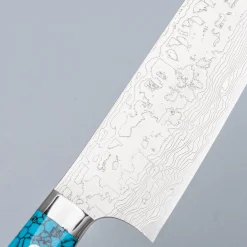 Takeshi Saji R2 Damast Turquiose Gyuto 24 cm