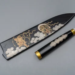 Takeshi Saji R2 Fujin Raiijin Makie Tsuchime Gyuto 24 cm