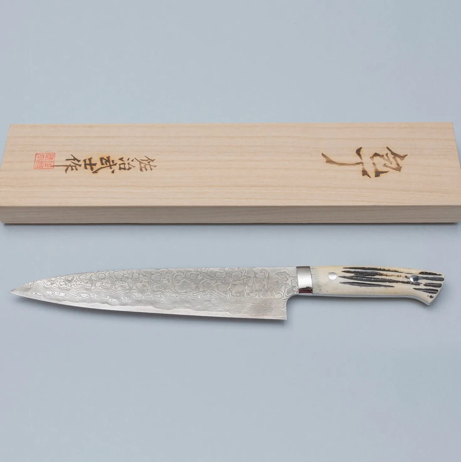 Takeshi Saji SG2 Diamond Damast Staghorn Gyuto 24 cm