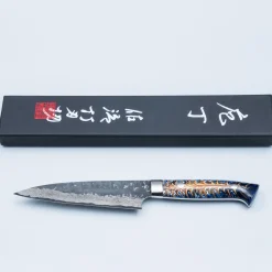 Takeshi Saji VG10 Cross Tsuchime Kurouchi Pinecone Petty 13.5 cm