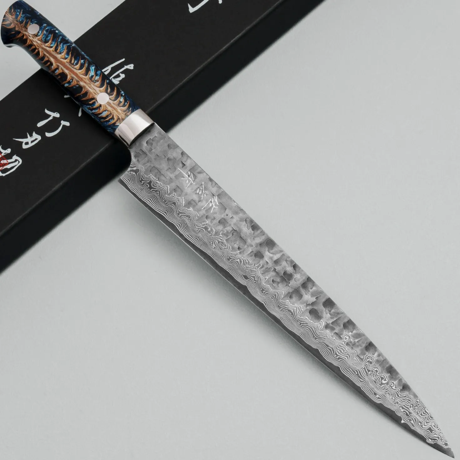 Takeshi Saji VG10 Cross Tsuchime Kurouchi Pinecone Sujihiki 24 cm
