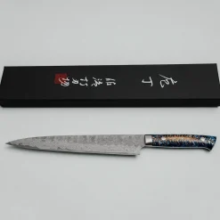 Takeshi Saji VG10 Cross Tsuchime Kurouchi Pinecone Sujihiki 24 cm