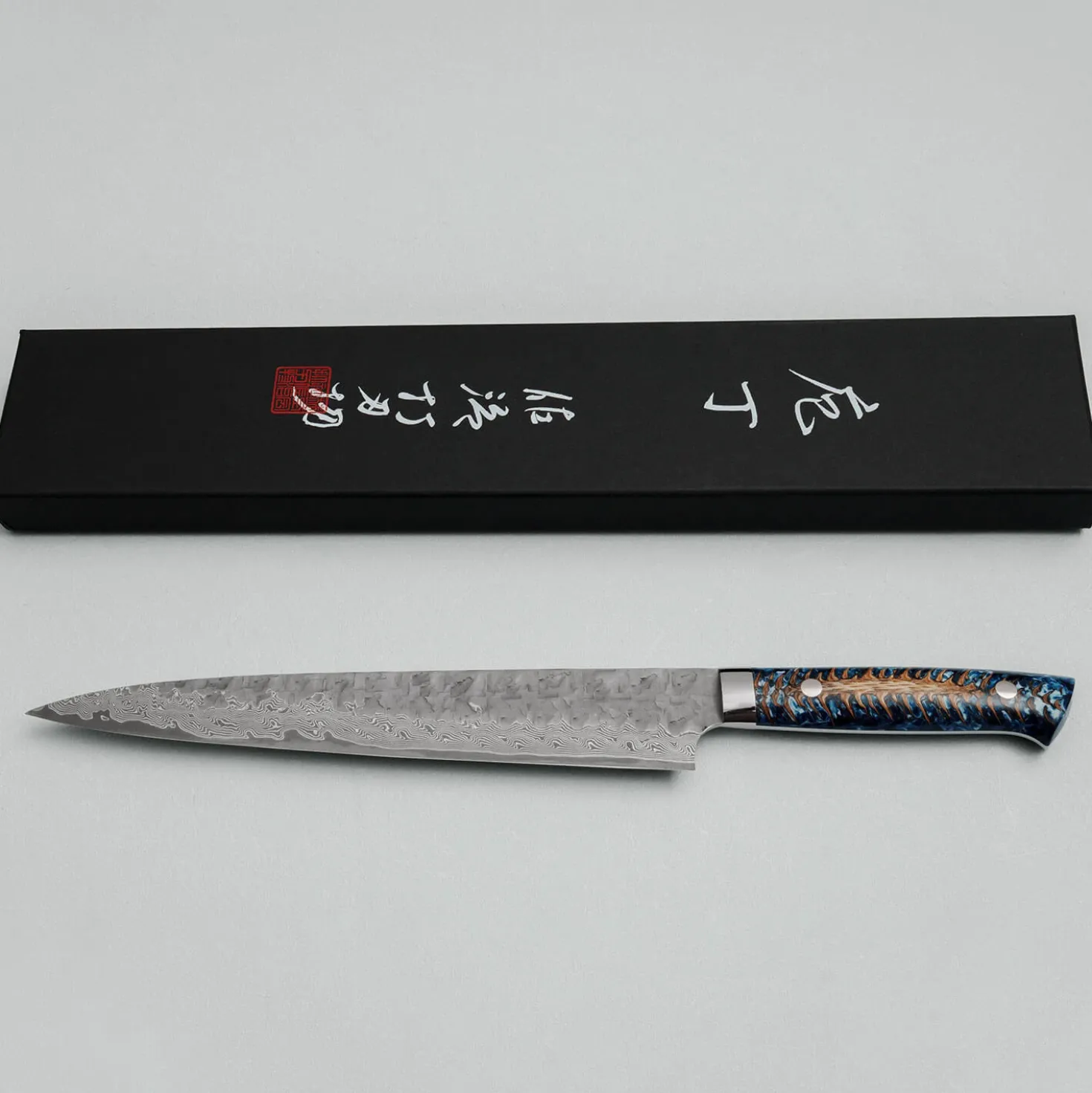 Takeshi Saji VG10 Cross Tsuchime Kurouchi Pinecone Sujihiki 24 cm
