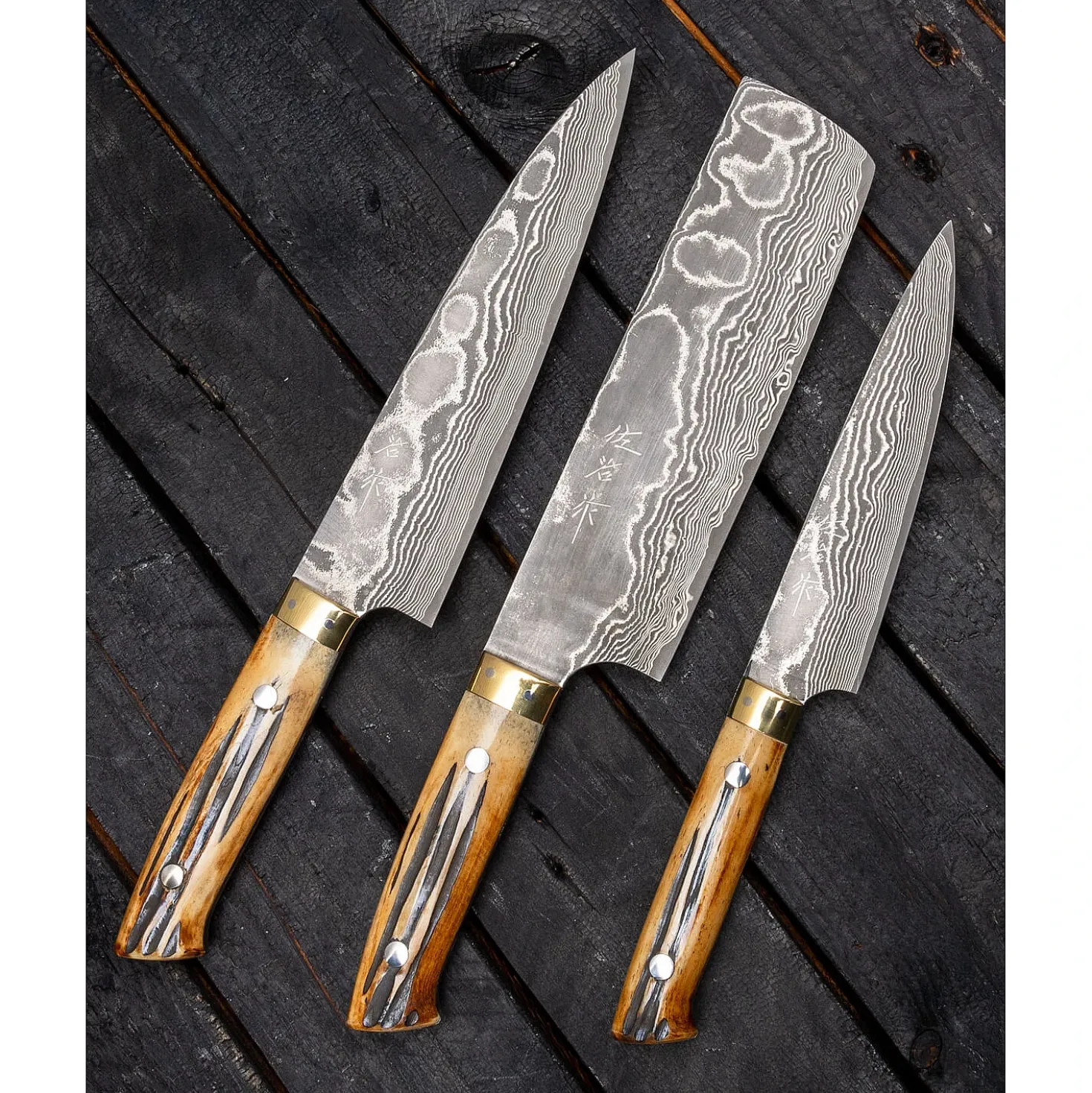 Takeshi Saji VG10 Nickel Damast Staghorn Nakiri