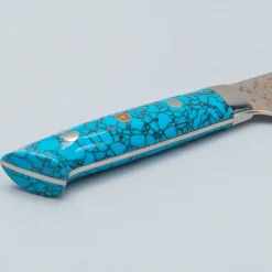 Takeshi Saji VG10 Rainbow Damast Turquiose Gyuto 21 cm