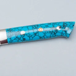 Takeshi Saji VG10 Rainbow Damast Turquiose Gyuto 21 cm
