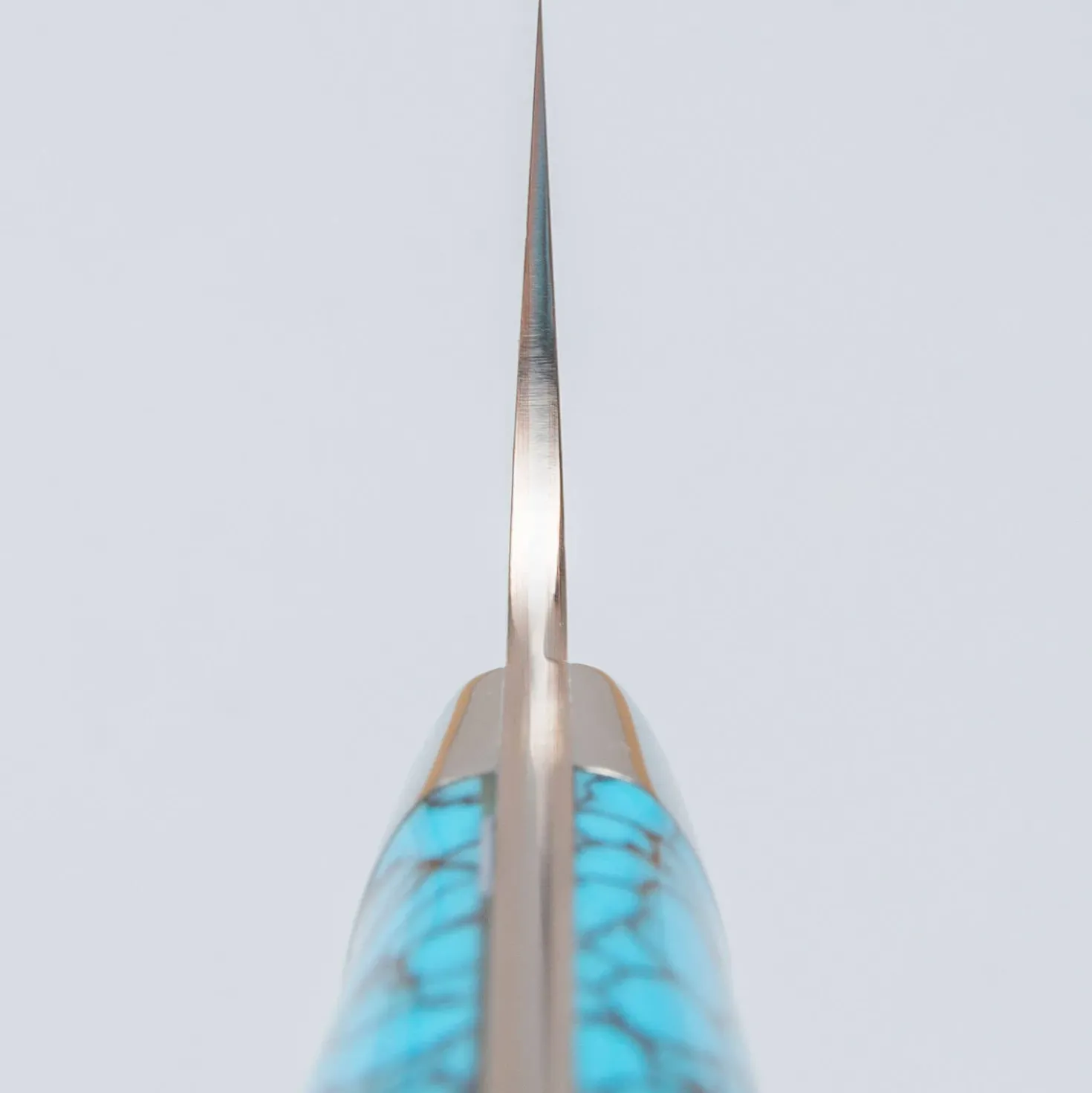 Takeshi Saji VG10 Rainbow Damast Turquiose Gyuto 21 cm