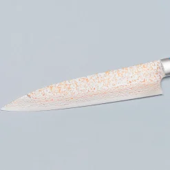 Takeshi Saji VG10 Rainbow Damast Turquiose Gyuto 21 cm