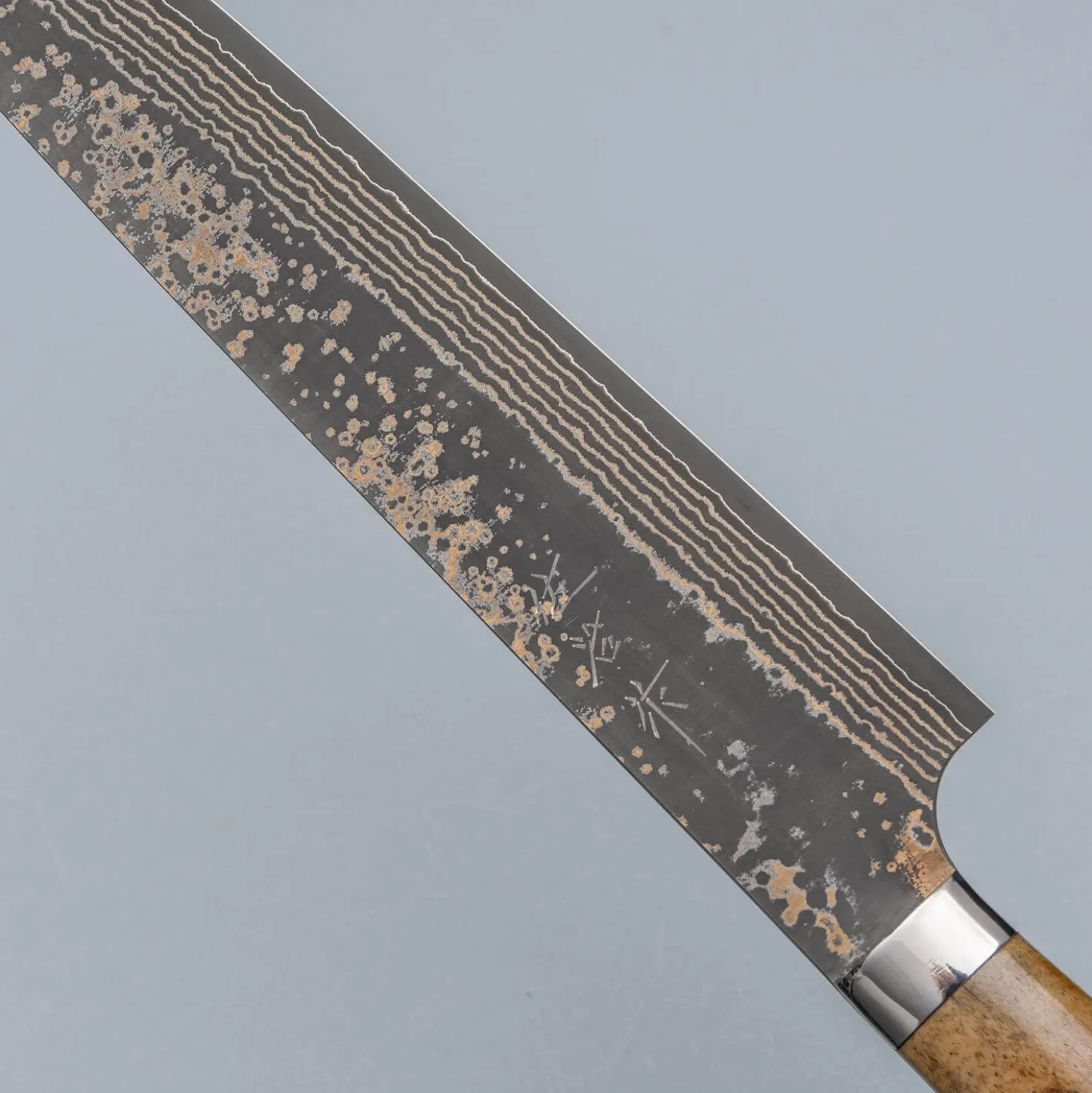 Takeshi Saji VG10 Rainbow Etched Cowhorn Sujihiki 27 cm