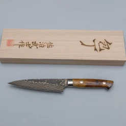 Takeshi Saji VG10 Rainbow Etched Cowhorn Petty 13 cm