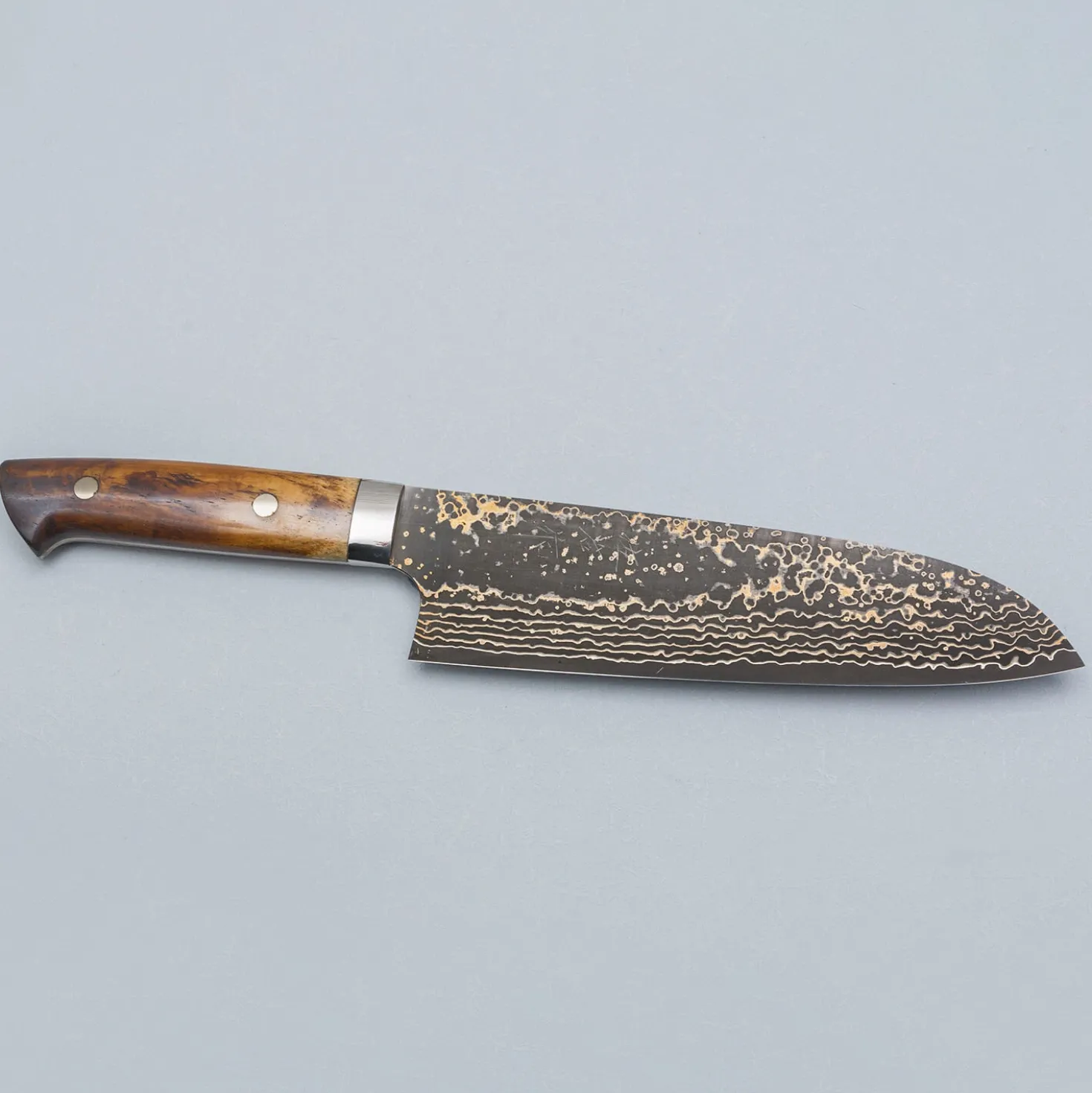 Takeshi Saji VG10 Rainbow Etched Cowhorn Santoku 16.5 cm